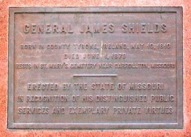 GENERAL JAMES SHIELDS MEMORIAL PLAQUE A