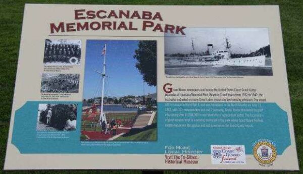 ESCANABA MEMORIAL PARK PLAQUE