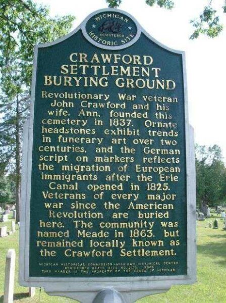 CRAWFORD SETTLEMENT BURYING GROUND MEMORIAL MARKER
