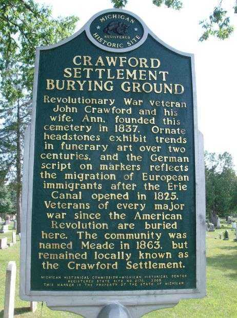 CRAWFORD SETTLEMENT BURYING GROUND MEMORIAL MARKER