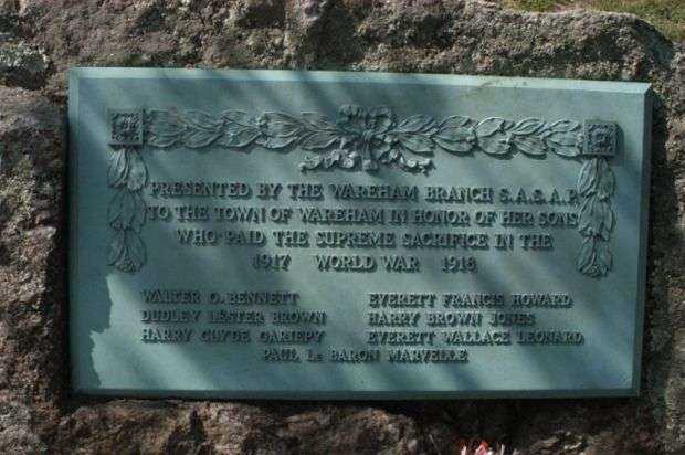 WAREHAM WORLD WAR I HONOR ROLL MEMORIAL PLAQUE