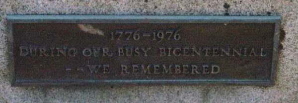 WAREHAM BICENTENNIAL WAR MEMORIAL PLAQUE B