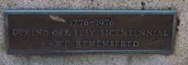 WAREHAM BICENTENNIAL WAR MEMORIAL PLAQUE B