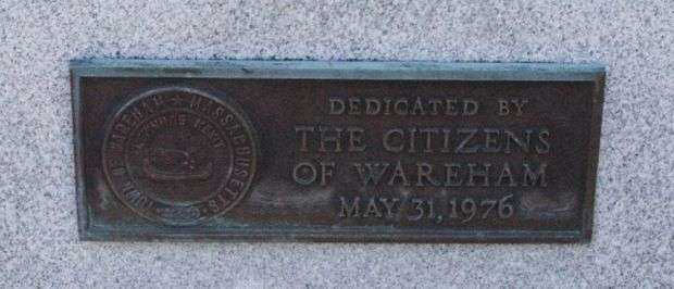 WAREHAM BICENTENNIAL WAR MEMORIAL PLAQUE A