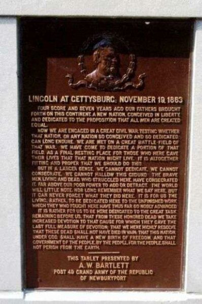 SOLDIERS AND SAILORS OF NEWBURYPORT 1861-1865 MEMORIAL PLAQUE L