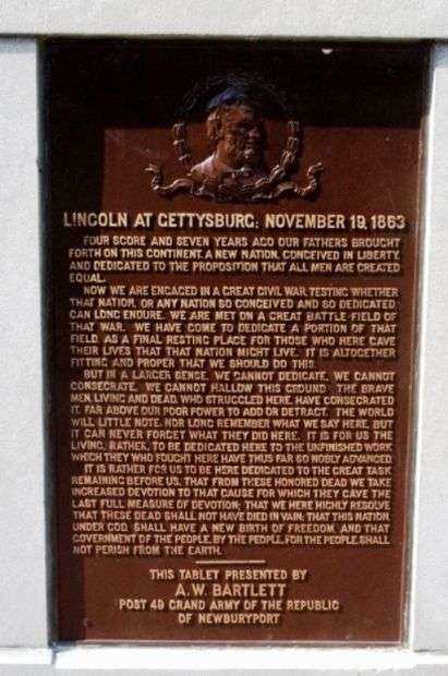 SOLDIERS AND SAILORS OF NEWBURYPORT 1861-1865 MEMORIAL PLAQUE L