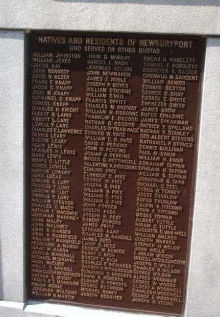 SOLDIERS AND SAILORS OF NEWBURYPORT 1861-1865 MEMORIAL PLAQUE I