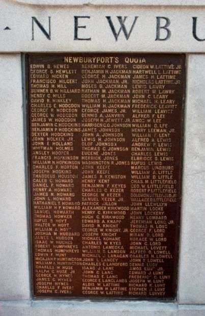 SOLDIERS AND SAILORS OF NEWBURYPORT 1861-1865 MEMORIAL PLAQUE E