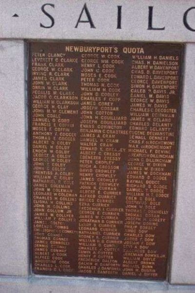 SOLDIERS AND SAILORS OF NEWBURYPORT 1861-1865 MEMORIAL PLAQUE C