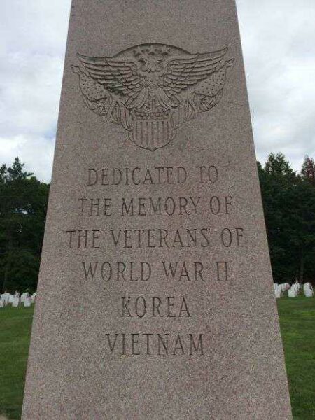 PINE GROVE CEMETERY WAR VETERANS MEMORIAL DEDICATION STONE