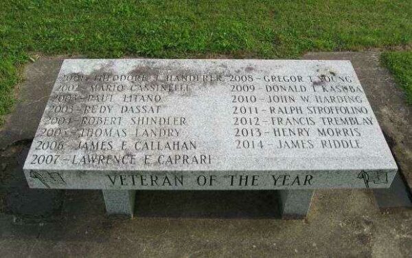 VETERAN OF THE YEAR MEMORIAL BENCH