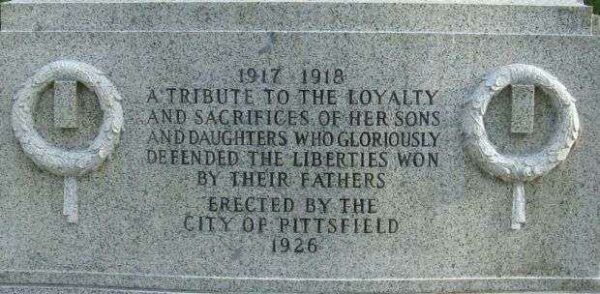 PITTSFIELD VETERANS MEMORIAL DEDICATION STONE