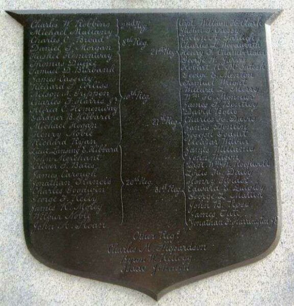 PITTSFIELD SOLDIERS MONUMENT PLAQUE A