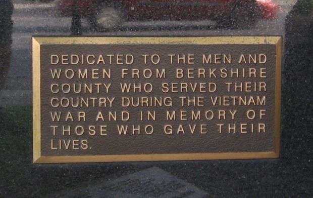 BERKSHIRE COUNTY VIETNAM WAR MEMORIAL PLAQUE A