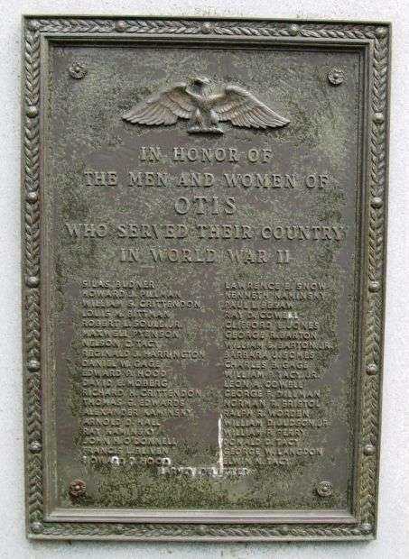 OTIS VETERANS MEMORIAL PLAQUE A