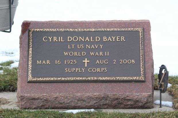 CYRIL DONALD BAYER MEMORIAL CEMETERY STONE