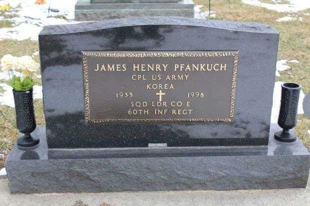 JAMES HENRY PFANKUCH MEMORIAL CEMETERY STONE
