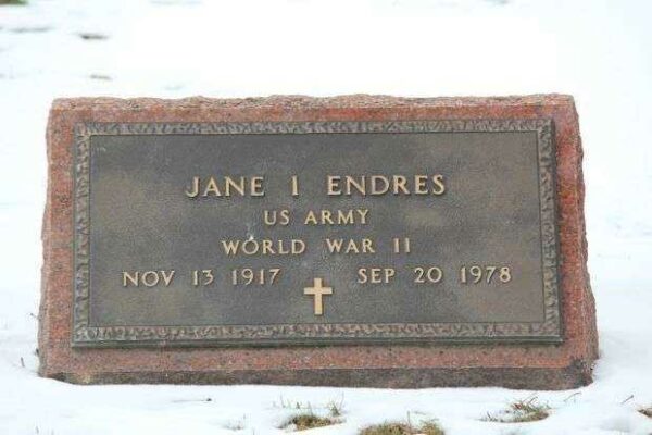 JANE I ENDRES MEMORIAL CEMETERY STONE