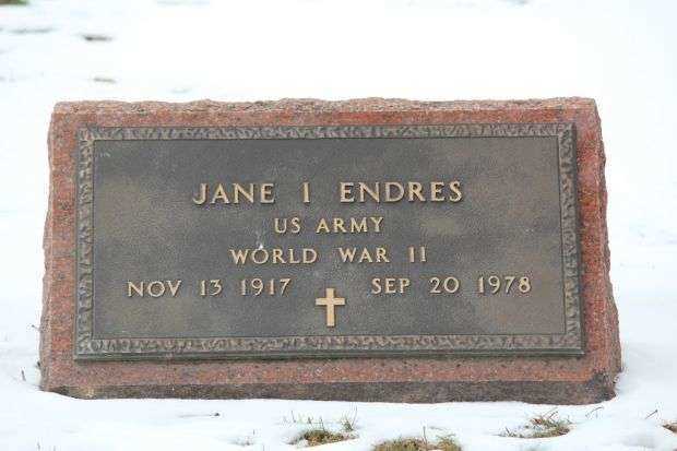 JANE I ENDRES MEMORIAL CEMETERY STONE