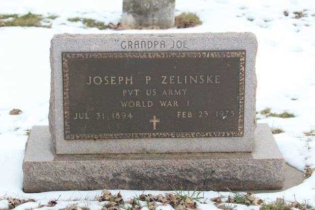 JOSEPH P ZELINSKE MEMORIAL CEMETERY STONE