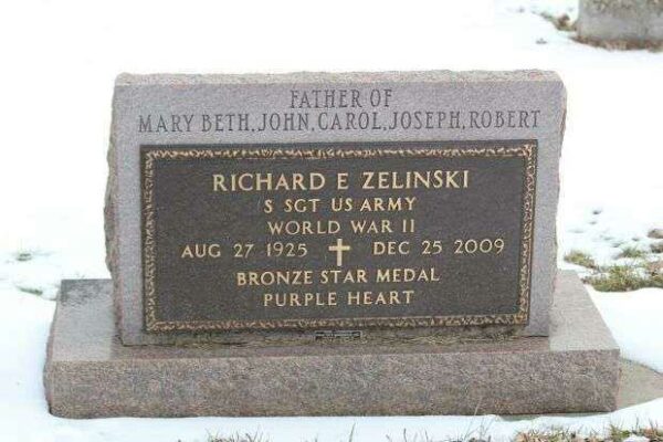 RICHARD E ZELINSKI MEMORIAL CEMETERY STONE