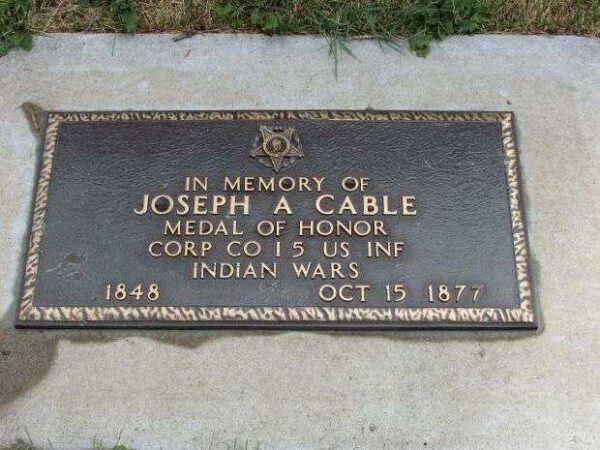JOSEPH A CABLE MEDAL OF HONOR MEMORIAL GRAVESTONE