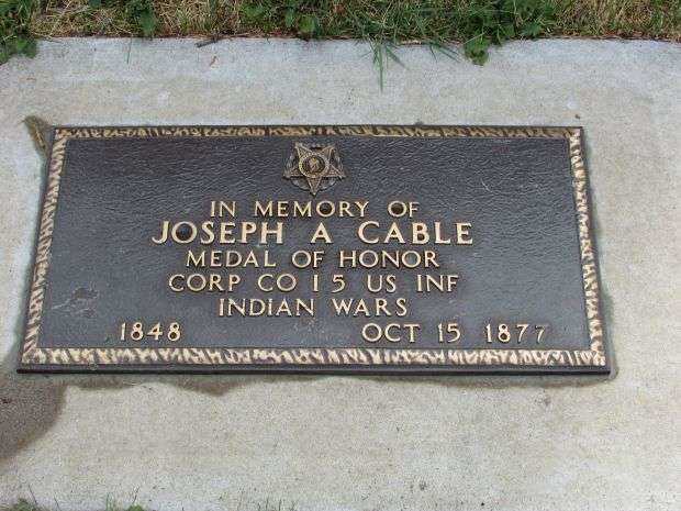 JOSEPH A CABLE MEDAL OF HONOR MEMORIAL GRAVESTONE
