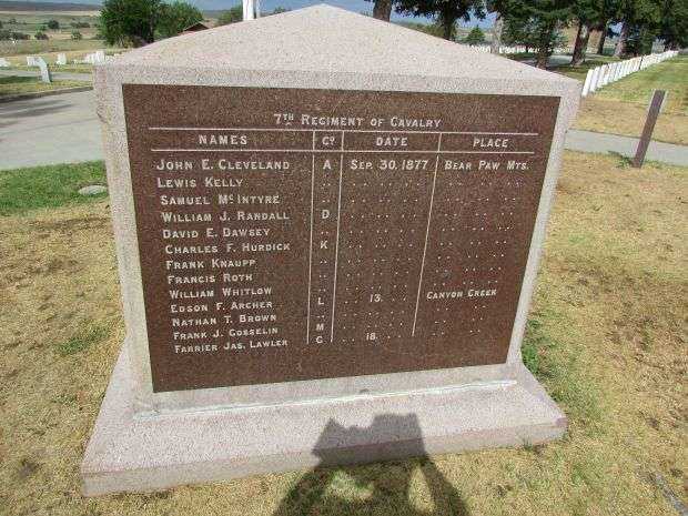 BEAR PAW MONUMENT 1881 SIDE B