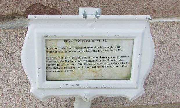 BEAR PAW MONUMENT 1881 PLAQUE