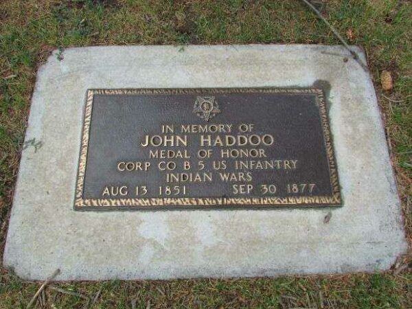 JOHN HADDOO MEDAL OF HONOR MEMORIAL GRAVESTONE