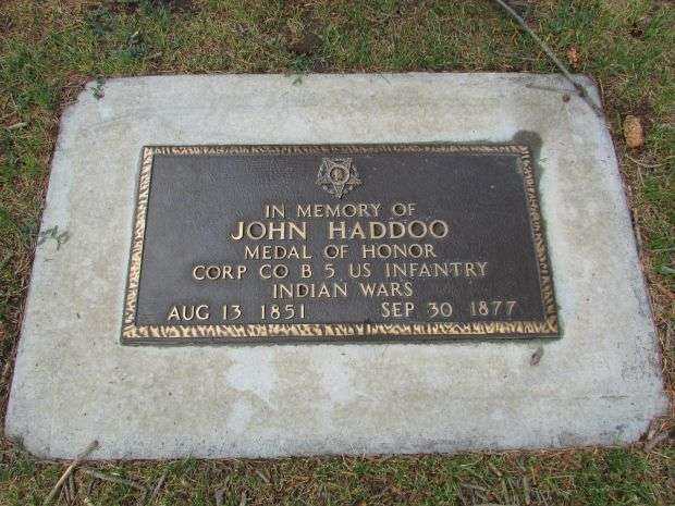 JOHN HADDOO MEDAL OF HONOR MEMORIAL GRAVESTONE