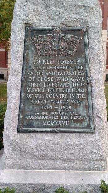 SALINE COUNTY WORLD WAR I MEMORIAL PLAQUE