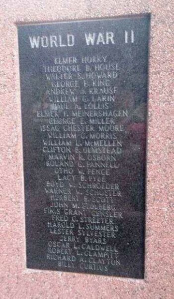 SALINE COUNTY VETERANS MEMORIAL HONOR ROLL STONE G