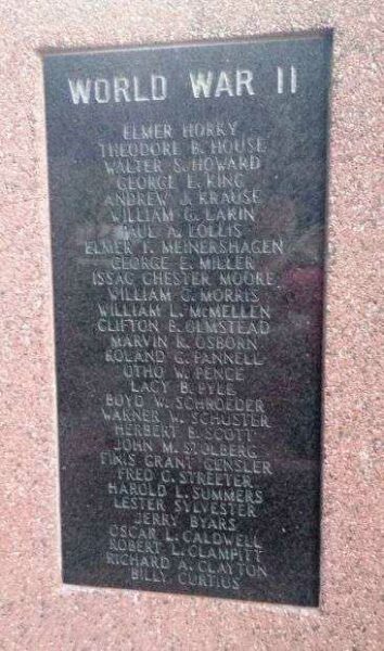 SALINE COUNTY VETERANS MEMORIAL HONOR ROLL STONE F