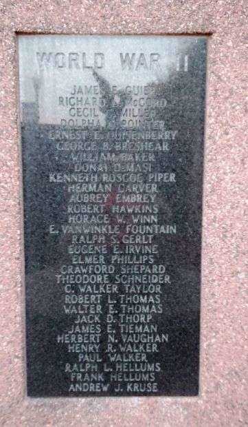 SALINE COUNTY VETERANS MEMORIAL HONOR ROLL STONE E