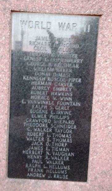 SALINE COUNTY VETERANS MEMORIAL HONOR ROLL STONE D