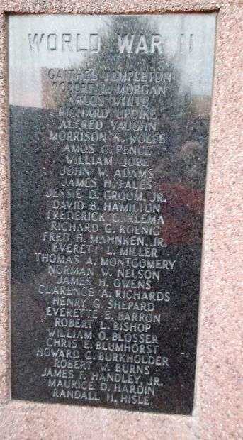 SALINE COUNTY VETERANS MEMORIAL HONOR ROLL STONE C