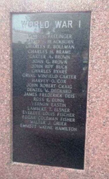 SALINE COUNTY VETERANS MEMORIAL HONOR ROLL STONE A