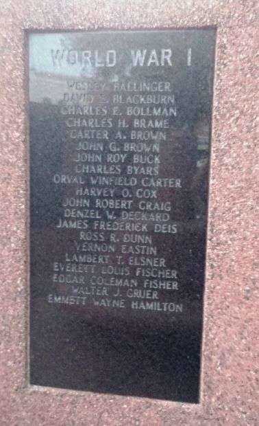 SALINE COUNTY VETERANS MEMORIAL HONOR ROLL STONE A