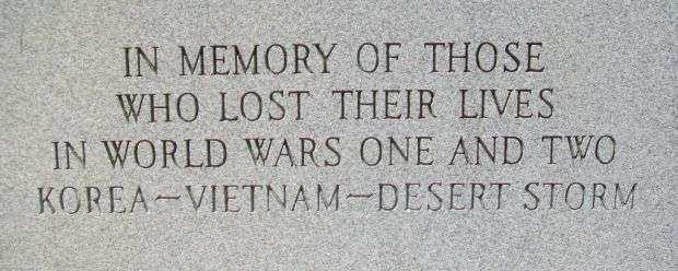 APPLETON CITY WAR MEMORIAL DEDICATION STONE