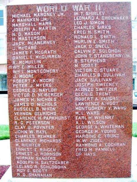 IN MEMORY OF OUR GLORIOUS DEAD MEMORIAL HONOR ROLL STONE C