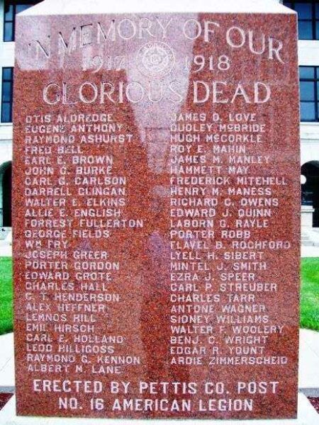 IN MEMORY OF OUR GLORIOUS DEAD MEMORIAL HONOR ROLL STONE A