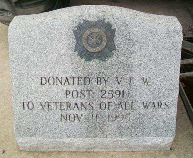 VETERANS OF ALL WARS MEMORIAL CANNON DEDICATION STONE