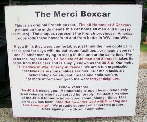 THE MERCI BOXCAR MEMORIAL PLAQUE A