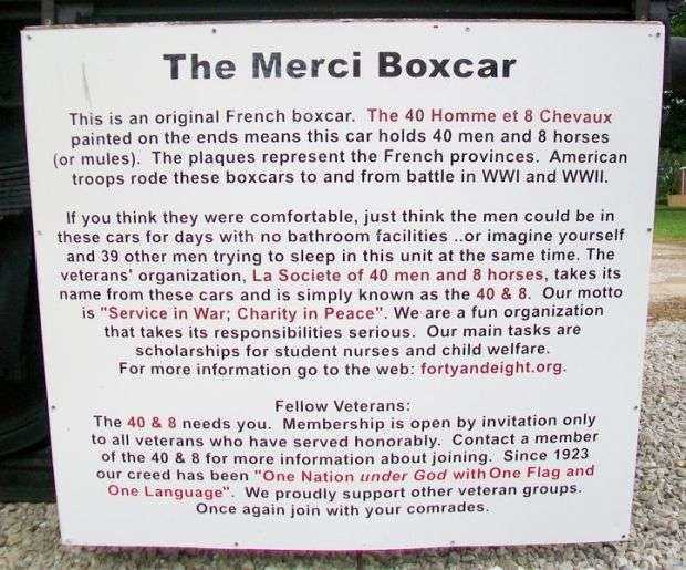 THE MERCI BOXCAR MEMORIAL PLAQUE A