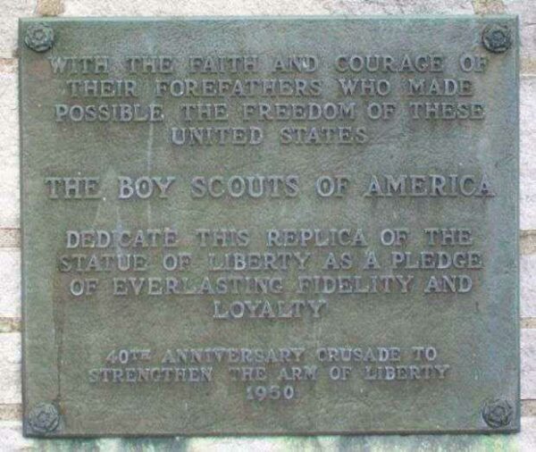 SEDALIA STATUE OF LIBERTY REPLICA MEMORIAL PLAQUE