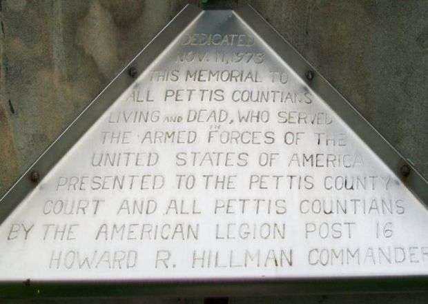 PETTIS COUNTY VETERANS MEMORIAL PLAQUE