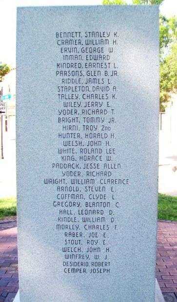 JOHNSON COUNTY WAR VETERANS MEMORIAL SIDE C