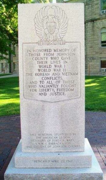 JOHNSON COUNTY WAR VETERANS MEMORIAL SIDE A