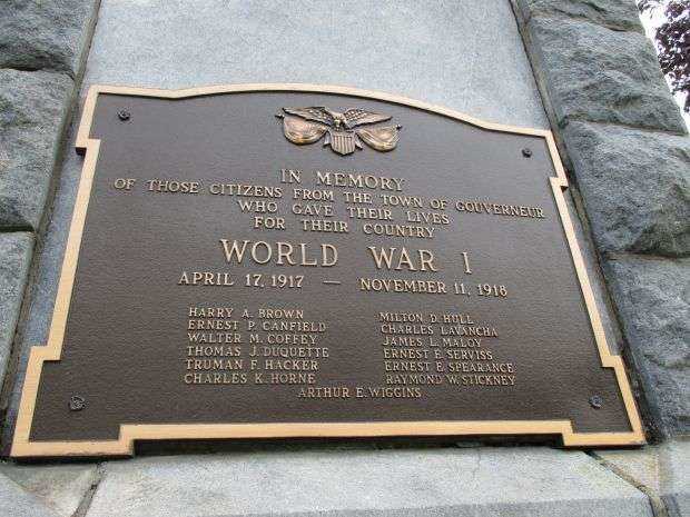 GOUVERNEUR MEMORIAL ARCH PLAQUE A